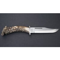 Silver Stag, Deep Valley w/ Crown Handle and D2 Tool Steel Blade w/ Leather Sheath