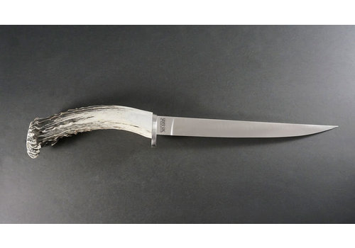 Silver Stag Silver Stag, Alaska Fillet Crown Handle and AEB-l Stainless w/ Leather Sheath
