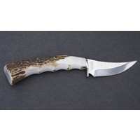 SSS3.0ES--Silver Stag, Gamerw/ Elk Stick Handle and D2 Tool Steel Blade w/ Leather Sheath