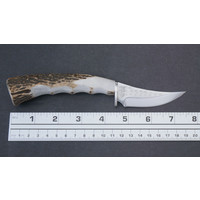 SSS3.0ES--Silver Stag, Gamerw/ Elk Stick Handle and D2 Tool Steel Blade w/ Leather Sheath