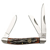 ABKT - American Buffalo Knife & Tool ABKT Roper Series Chaparral Stockman- Brown Jigged Bone, 1065 Carbon Steel Blades
