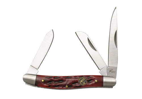 ABKT - American Buffalo Knife & Tool ABKT Roper Series Chaparral Stockman Red Jigged Bone, 1065 Carbon Steel
