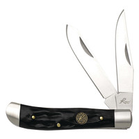 ABKT Chaparral Series Mini Trapper Black Bone Handle, 1065 Carbon Steel Blade