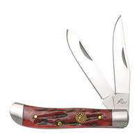 ABKT Roper Series Chaparral Mini Trapper Red Bone Handle, 1065 Carbon Steel