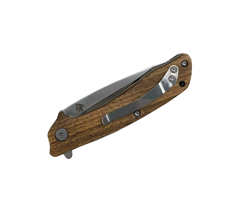 ABKT Roper Jr Outlaw Ball  Bearing Folder- Zebrawood Handle