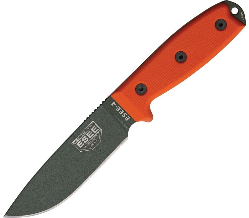 Esee 4 Fixed Blade- Orange G-10 Handle, 1095 Carbon Steel