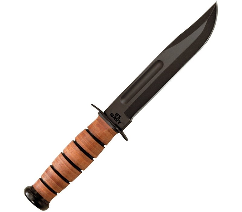 Ka-Bar U.S. Navy Fighter, Carbon Steel, Leather Handle