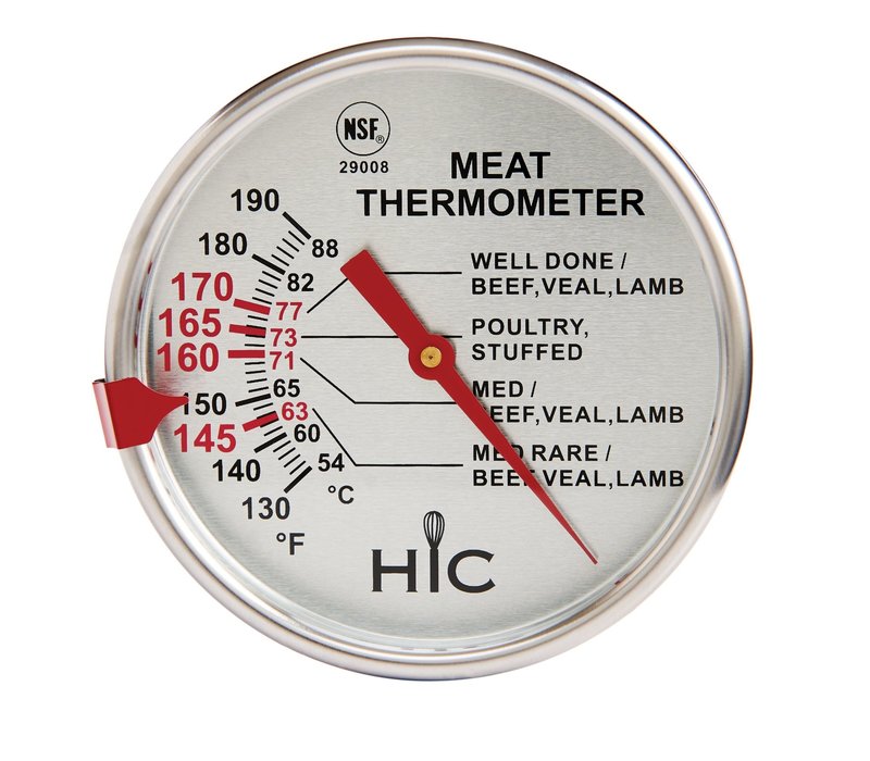 HIC Roasting Large Face Meat Thermometer 3"
