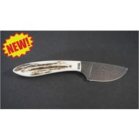 Silver Stag, Casper Caper Damascus Steel, Antler Slab Handle