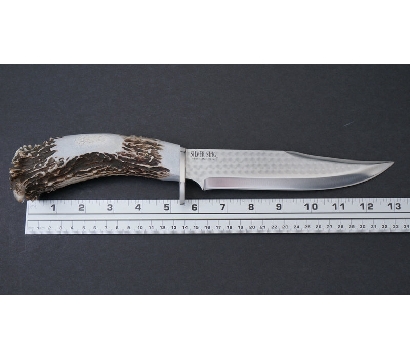 Silver Stag,  Short Bowie - 1095 Carbon Steel, Crown Handle