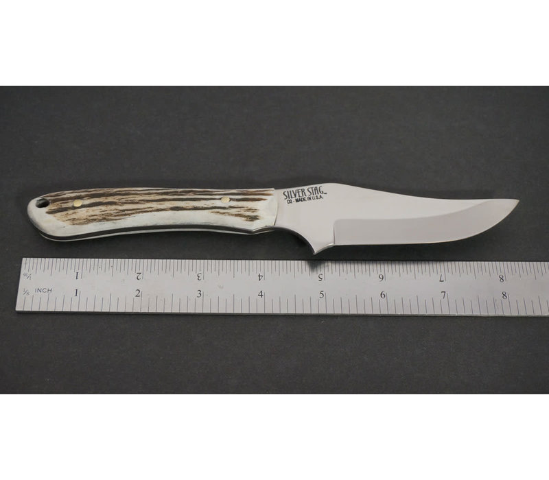 Silver Stag, Buffalo Slab, Antler Handle, D2 Steel