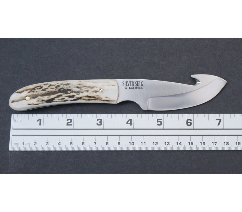 SilverStag, Gut Slab, Antler Handle, D2 Steel