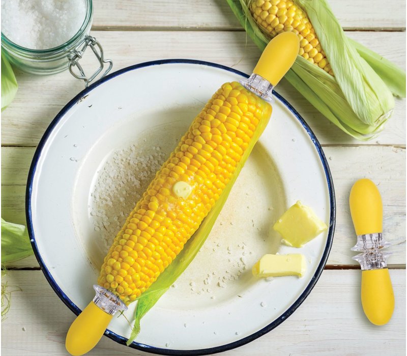 HIC Kitchen The World's Greatest Stay-Cool Interlocking Corn Picks- 4 Pairs