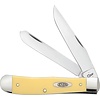Case & Sons Cutlery Co. Case Cutlery Trapper with Pocket Clip, Carbon, Yellow Delrin Handle