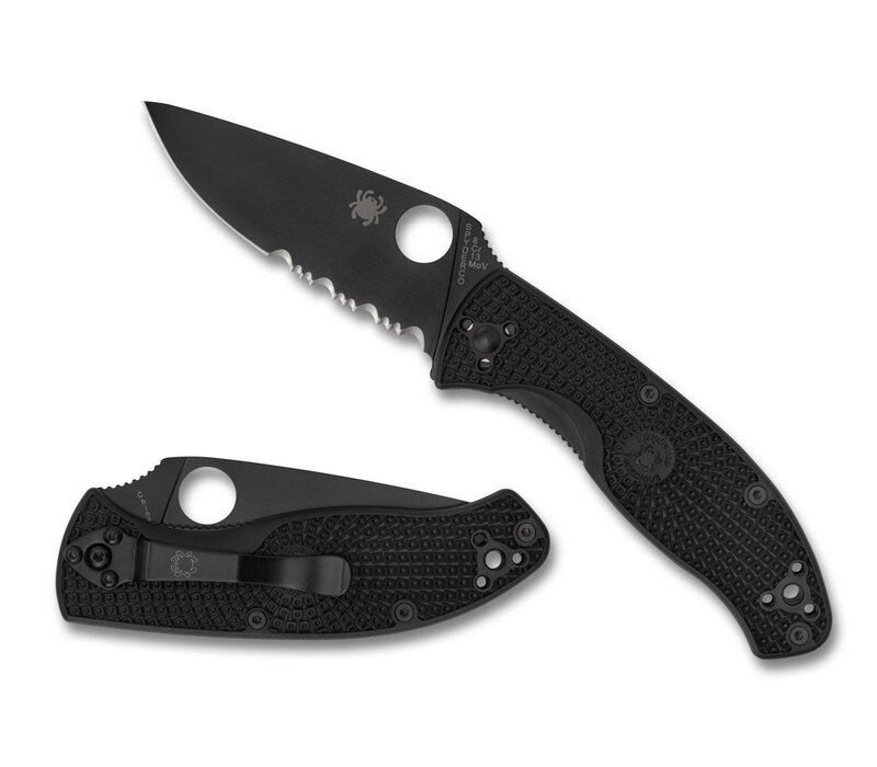 Spyderco, Tenacious Partially Serrated Black 8Cr13Mov, Black FRN