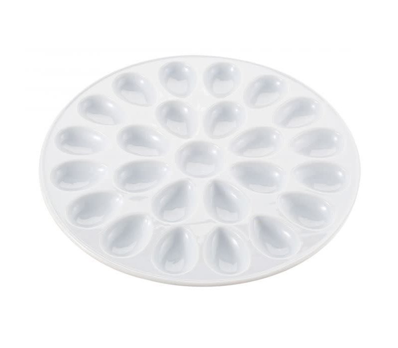 HIC Kitchen Porcelain Deviled Egg Dish- 24 Slot