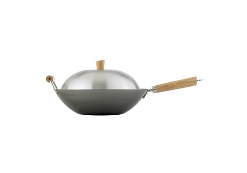 HIC Helen's Asian Kitchen Carbon Steel Wok with Lid