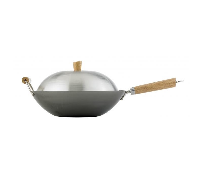 Helen's Asian Kitchen Carbon Steel Wok with Lid