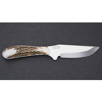 Silver Stag  Elk Skinner Slab Antler Handle, D2 Steel