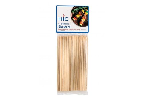 HIC HIC 6" Bamboo Skewers Pack of 100