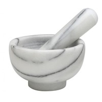 HIC Kitchen Marble Mortar and Pestle- 4in