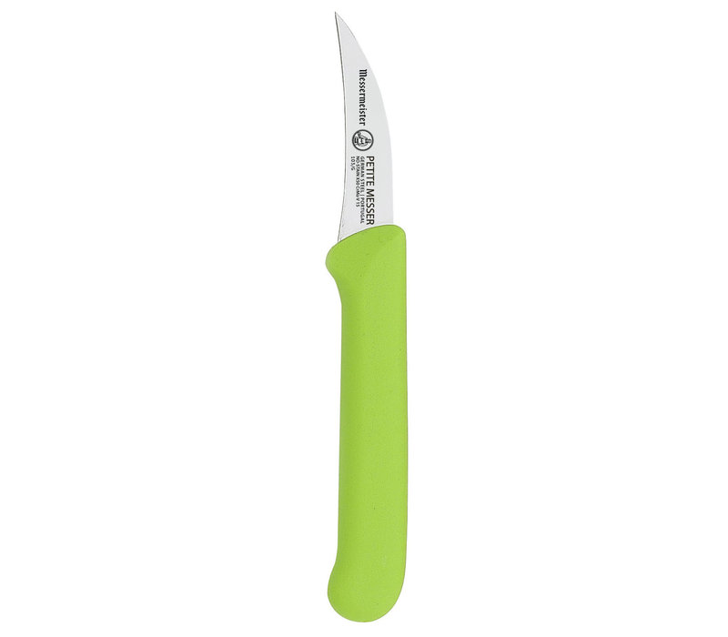 Messermeister, Petite Messer Green 2.5" Bird's Beak Paring Knife with Sheath