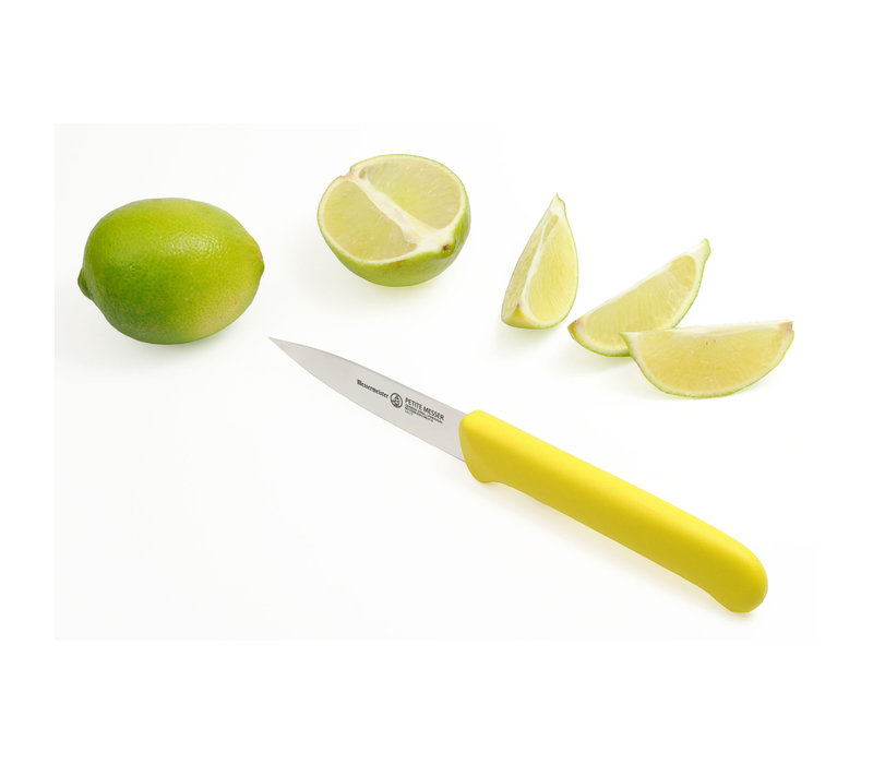 Messermeister Petite Messer Spear Point Paring Knife with Sheath, Yellow