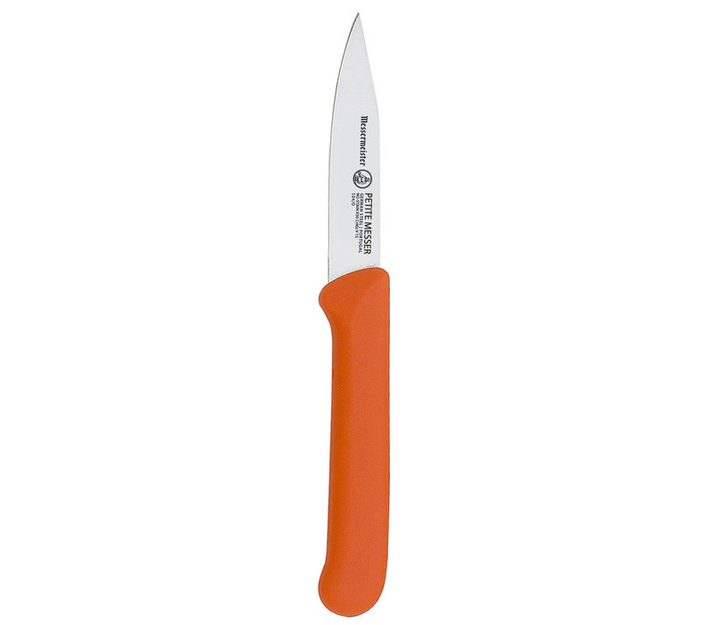 Messermeister, Petite Messer 3" Clip Point Paring Knife, Sheath, Orange