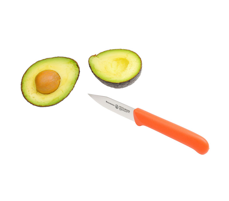 Messermeister, Petite Messer 3" Clip Point Paring Knife, Sheath, Orange