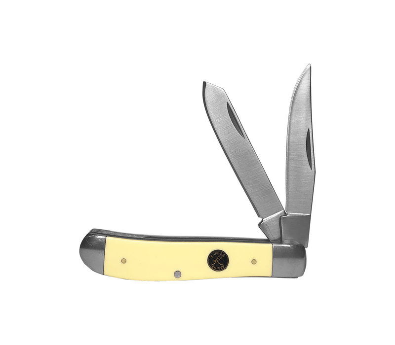 American Buffalo Knife & Tool, Roper Pecos Medium Trapper, 1065 Carbon Steel, Delrin Handle