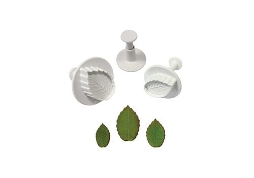 PME PME Veined Rose Leaf Plunger Cutter- Set of 3