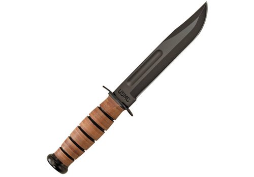 Ka-Bar KA5017--Ka-Bar, USMC Fighting Knife w/  7" black epoxy powder coated carbon steel blade