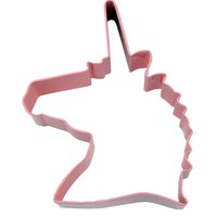 R&M Unicorn Head Cookie Cutter 4.75"- Pink