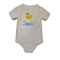 (discontinued) R&M Baby Bodysuit Cookie Cutter  4"- White