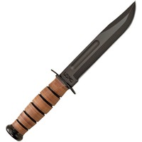 Ka-bar USMC Fighter, Carbon Steel & Leather Handle