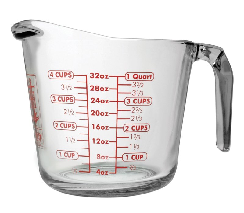HIC, Anchor Hocking, Glass Measuring Cup, 4 Cup