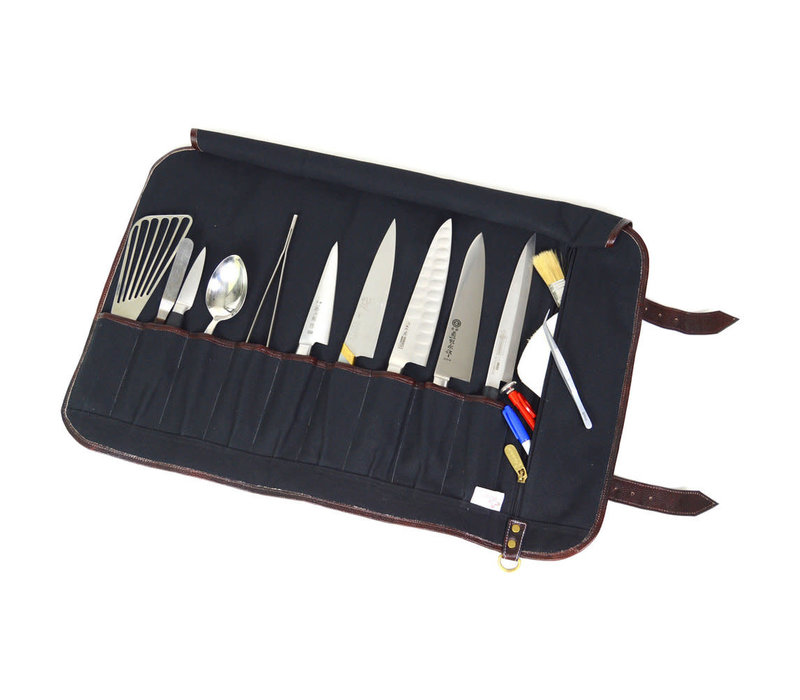 Boldric 9 Pocket Canvas Roll Knife Bag- Black