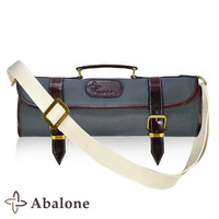 Boldric 9-Pocket Canvas Roll Knife Bag- Abalone