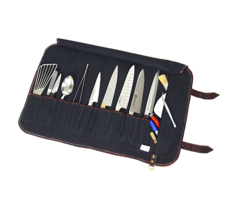 Boldric 9-Pocket Canvas Roll Knife Bag- Abalone