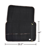 Boldric 9-Pocket Canvas Roll Knife Bag- Abalone