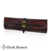 Boldric Leather One Buckle 8 Pocket Knife Roll- Dark Brown