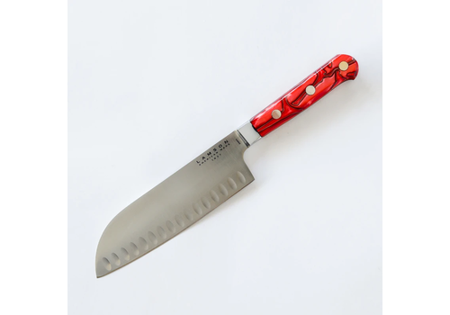 Lamson Lamson, Fire Series 7″ Premier Forged Santoku Knife With Kullenschliff (Granton) Edge