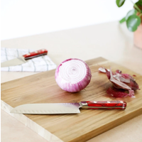 Lamson, Fire Series 7″ Premier Forged Santoku Knife With Kullenschliff (Granton) Edge