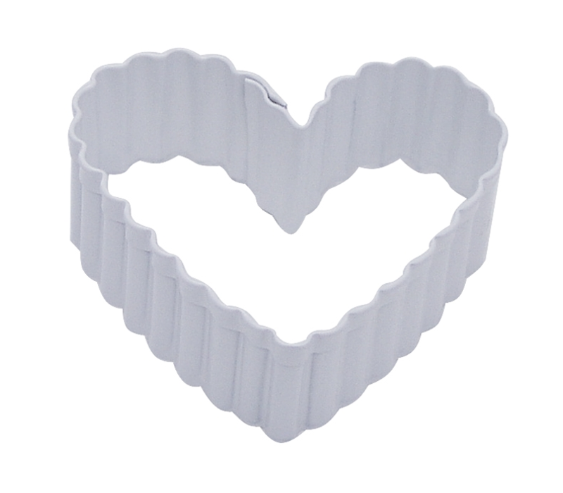 R&M Heart Fluted Cookie Cutter 2.5"- White