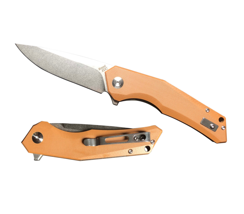 B'yond EDC Arch Flipper Knife- Brown G-10, D2 Steel