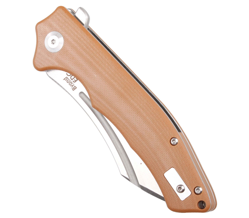 B'yond EDC Sunder Flipper Knife-  Brown G-10, D2 Steel