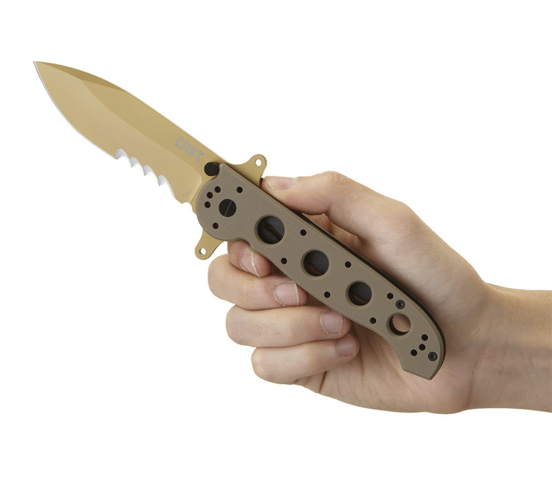 CRKT, Flipper Desert Tan, Veff Serrations
