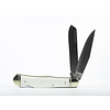 ABKT - American Buffalo Knife & Tool ABKT Roper Series Double Action Lockback Trapper- Carbon Steel & White Bone Handle