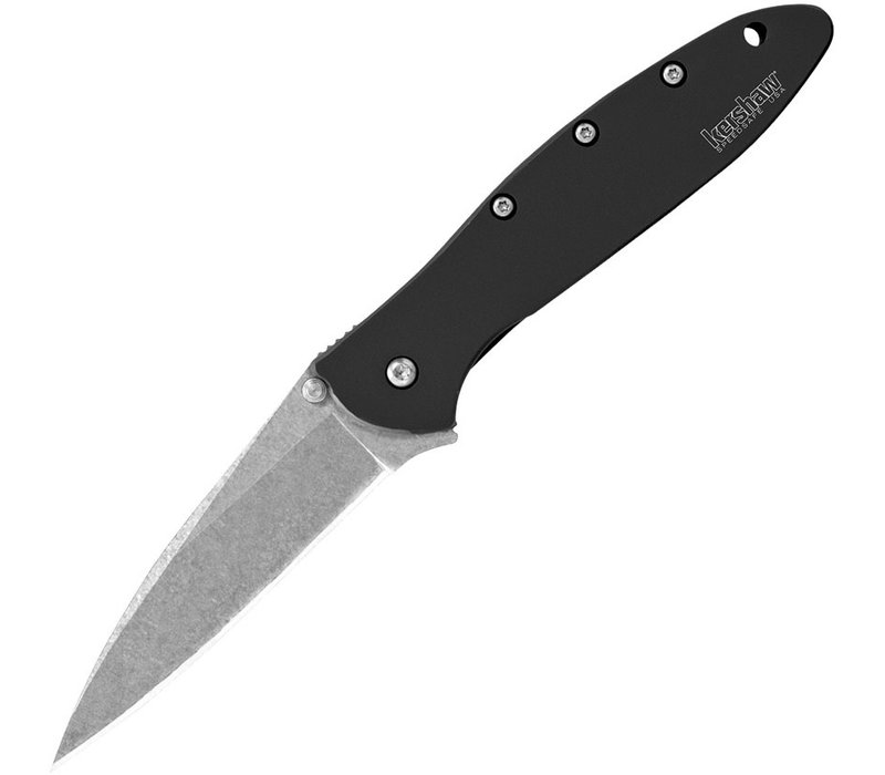 Kershaw Leek, Assisted Open Black with Stonewash Blade