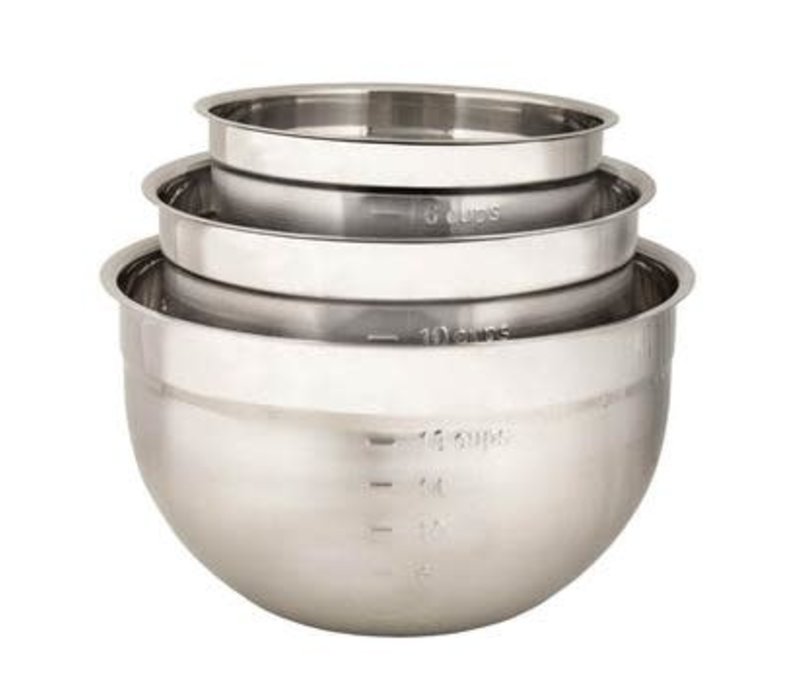 Cuisipro 3 Piece Stainless Mixing Bowl Set